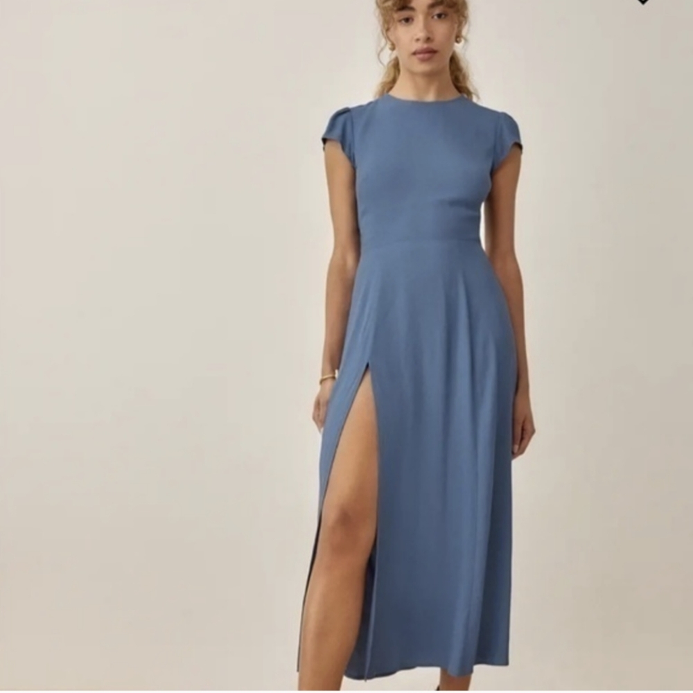 Reformation Gavin Dress in Blue